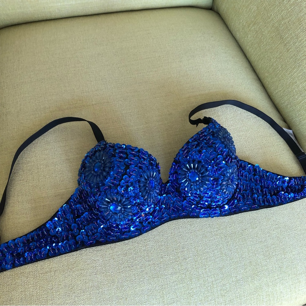 Sequin and beaded bra top